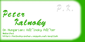 peter kalnoky business card